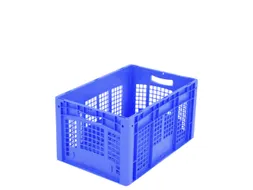 Euronorm Stapelkrat Pp 320x600x400mm Wanden/Bodem Opengewerkt Blauw