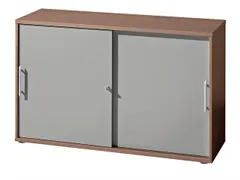 Schuifdeurkast Hxbxd 1100X1200X400Mm 3 Oh Kastromp/front Noten/zilver