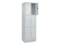 lockerkast,HxBxD 1950x600x500mm,2x3vakken,vak B 300mm,cil.-slot,sokkel
