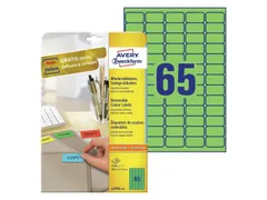 Gekleurde etiketten Avery Zweckform 38,1x21x2mm Groen 1300 stuks