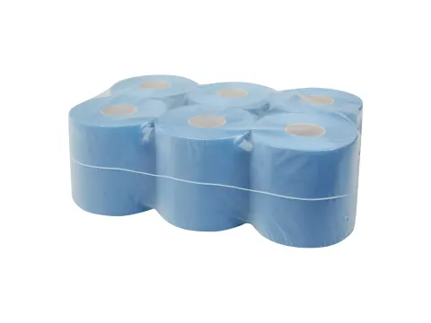 Midi Poetspapier rol 2-laags cellulose blauw verlijmd 6 Rol