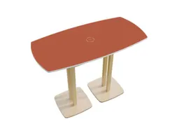 Tonvormige statafel Woody 110x114x75cm Rood Natuur 2 schotelvoeten