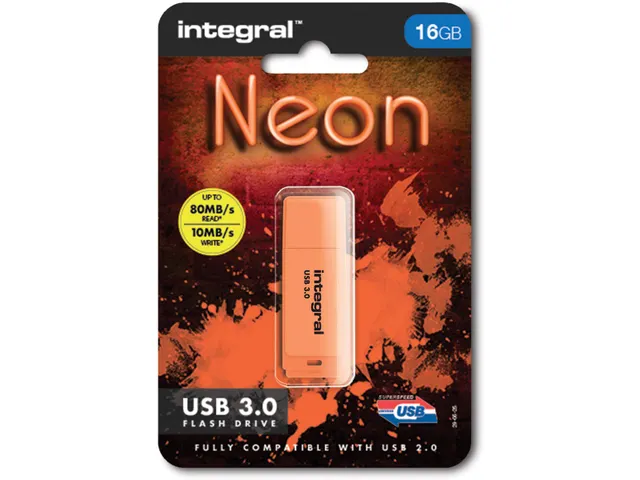 Neon clé USB 3.0, 16 Go, orange