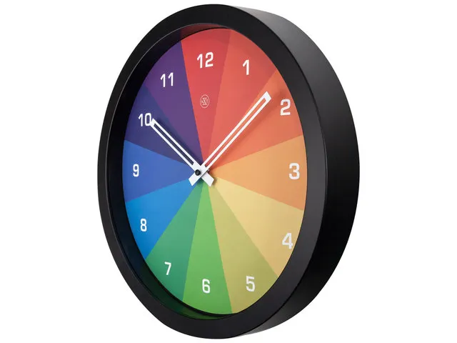 Horloge murale 36cm - Silencieux - Noir/Multicolore - Plastique - nXt