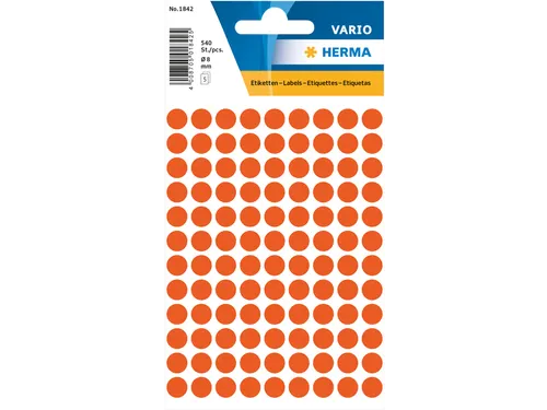 HERMA 1842 Multipurpose etiketten Rond 8mm Rood 540 stuks