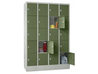 lockerkast,HxBxD 1850x1200x500mm,4x5vakken,RAL7035,front RAL6011 - 2