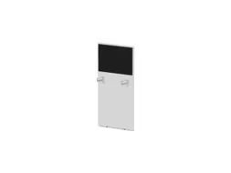 baliepaneel,v. bureau,aanbouw links,B 600mm,Bl-wit,BN8033-zwart