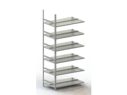 Schroefstelling Aanbouwveld Ral7035 1850x1002x604mm 6legborden 80kg