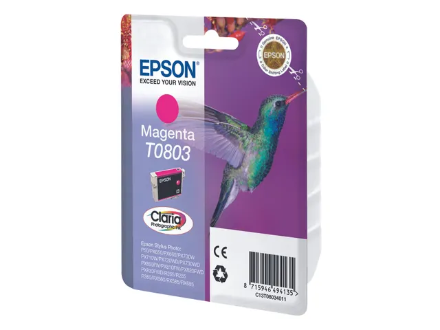Singlepack Magenta T0803 Claria Photographic Ink