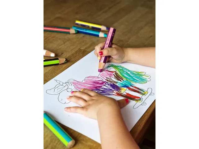 Crayon STABILO 882 Woody 3-en-1 Duo étui 6 pièces + taille-crayon