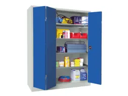Vouwdeurkast 1950x1500x600mm 4legborden Verzinkt Ral7035 Front Ral5010