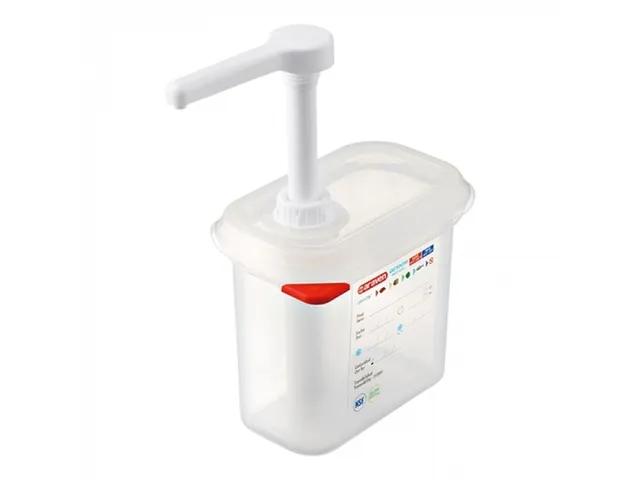Araven Sauspomp Dispenser met bak 1.5 liter 1/9 GN 150mm