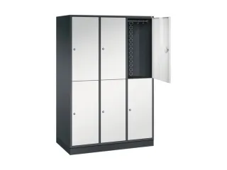Dubbeldekse garderobekast,RAL 7021/RAL 7035,HxBxD 1950x1220x600mm - 1