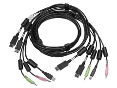 Vertiv Avocent CBL0124, 1,8 m, USB, USB, DisplayPort, Zwart, USB