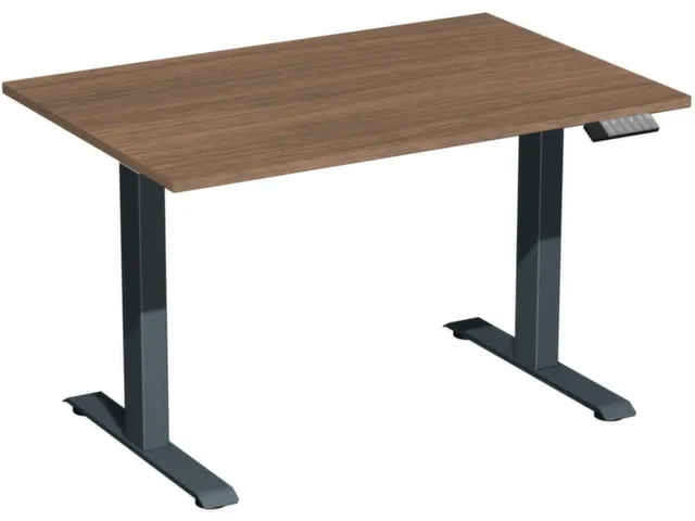 Elektrisch ihv bureau,HxBxD 630-1280x1200x800mm,blad notenboom