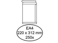 Envelop Hermes Akte Ea4 220x312mm Zelfklevend Wit doos à 250 stuks