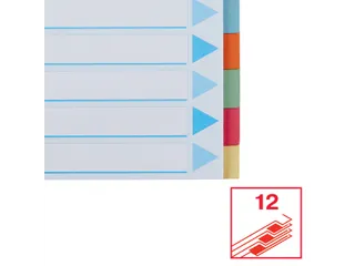 Tabbladen Esselte Premium A4 12-delig karton 23-rings assorti - 7