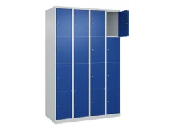 lockerkast,HxBxD 1850x1200x500mm,4x4vakken,vak B 300mm,cil.-slot