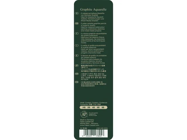 Crayon Aquarellable Faber-Castell Graphite etui 5 pcs HB/2B/4B/6B/8B