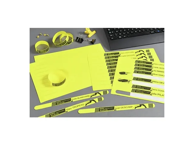 Bracelets imprimables Avery L4001-5 18x265mm jaune 50pcs