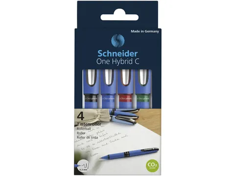 Rollerball Schneider One Hybrid C 0.3mm Etui 4 Stuks Assorti