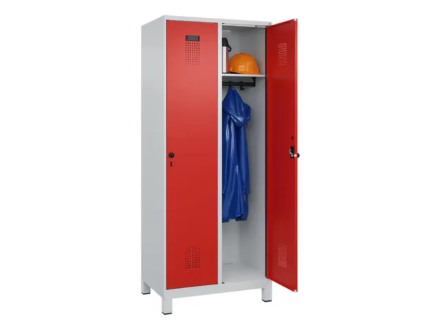 locker,HxBxD 1950x800x500mm,2vak,vak B 400mm,draaigrendel,voeten