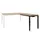 Bureau Linesto N4 aanbouwtafel 120x60cm honey castello 25mm zwart