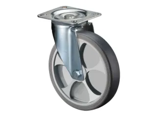 zwenkwiel,draagverm. 100kg,TPE-banden,Ø 80mm,wiellager,velg kunststof - 1