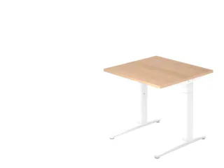 In hoogte verstelbaar bureau,HxBxD 680-850x800x800mm,blad eiken - 1