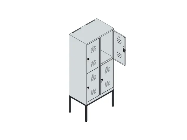 dubbeldekse locker,HxBxD 1950x800x500mm,2x2vak.,vak B 400mm