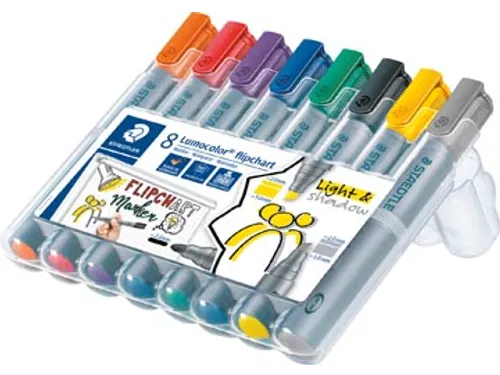 merkstift Lumocolor Flipchart 8 stuks