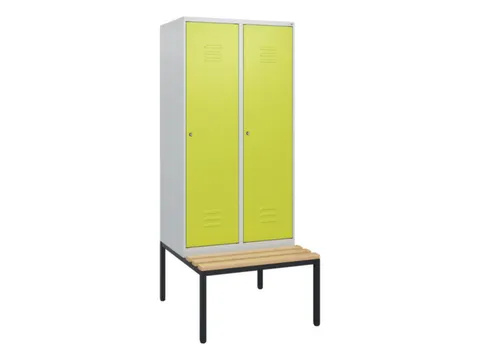 locker met bank,HxBxD 1950x800x815mm,2vak,vak B 400mm,cil.-slot