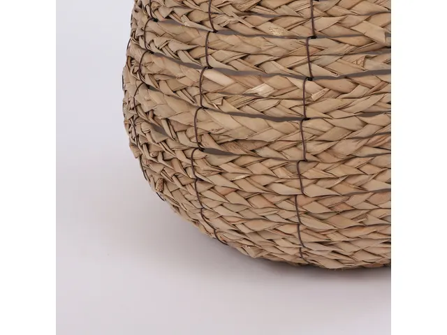 Panier plante Mica Jonc de mer Avalon rond marron clair 26x26cm