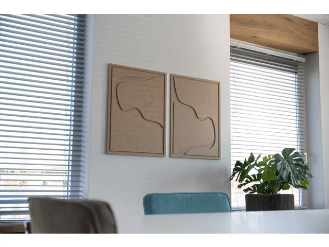 Acoustic Art FLOW 2-luik 80x60cm Bruin Akoestisch kunstwerk Organisch