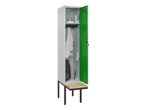 locker met bank,HxBxD 2120x400x815mm,1vak,vak B 400mm,draaigrendel