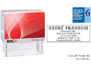 Tekststempel Colop Printer 40 +bon 6regels 59x23mm Blauw - 1