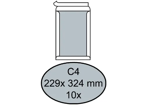 Envelop Quantore Bordrug C4 229x324mm 120gr wit zelfklevend