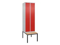 locker met bank,HxBxD 2120x600x815mm,2vak,vak B 300mm,cil.-slot