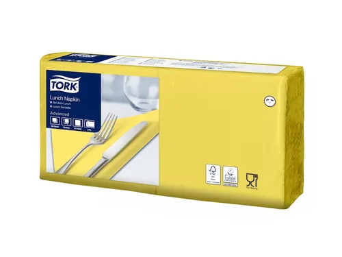 Tork 477841 Lunchservet Geel 33x33cm 2-laags 1/4 vouw 10x200st