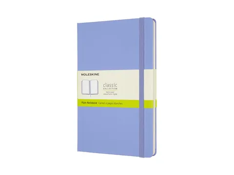 Notitieboek Moleskine large 130x210mm blanco hard cover hydrangea blue