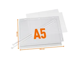 Waterbestendige hoes A5 met kabelbinders transparant 5 stuks - 2