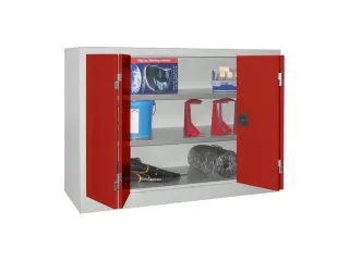 Vouwdeurkast 1000x1200x500mm 2legborden Verzinkt Ral7035 Front Ral3000 - 1
