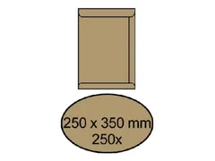 Envelop Akte 250x350mm Zelfklevend 90gr Bruin