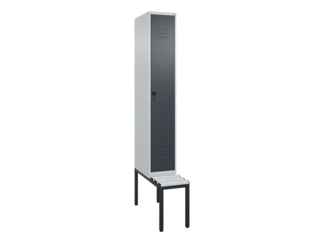 locker met bank,HxBxD 2120x300x815mm,1vak,vak B 300mm,draaigrendel