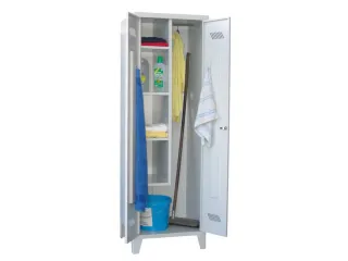 schoonmaakkast,RAL 7035,HxBxD 1850x600x500mm,links 4legborden - 2