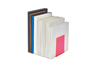 Boekensteun MAUL 10x10x13cm acryl set 2 neon rood transparant - 6