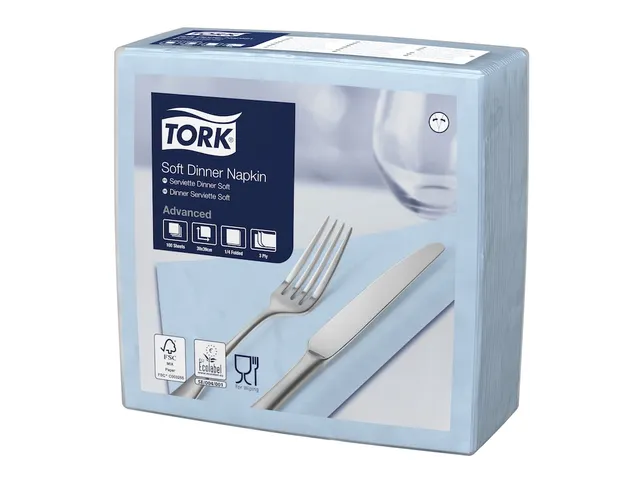 Tork 477913 Soft Dinnerservet Advanced Lichtblauw 39x39cm