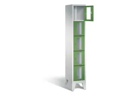 Lockerkast 1850x320x500mm 1x5 vakken Cilinderslot Poten, RAL6011
