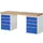 werkbank,HxBxD 890x2000x700mm,beukblad,draagverm. 750kg,2containers