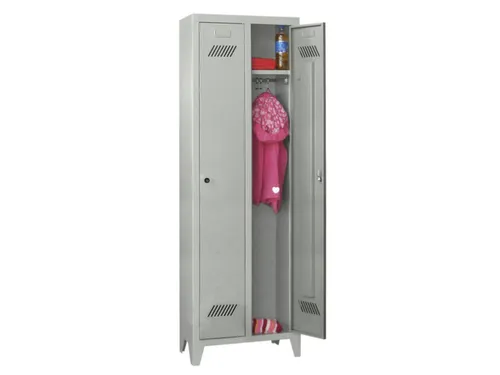 lockerkast v. kinderen,HxBxD 1600x630x500mm,2vak,RAL7035,front RAL7035